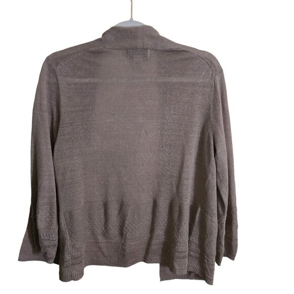 Nanette Lepore 100% Linen Neutral Open Cardigan Sweater Size S - Picture 2 of 5